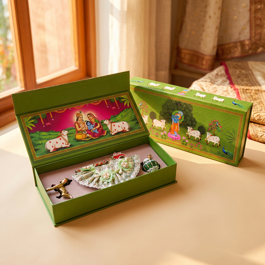 The Pichwai Garden | Classic Janmasthami box in green